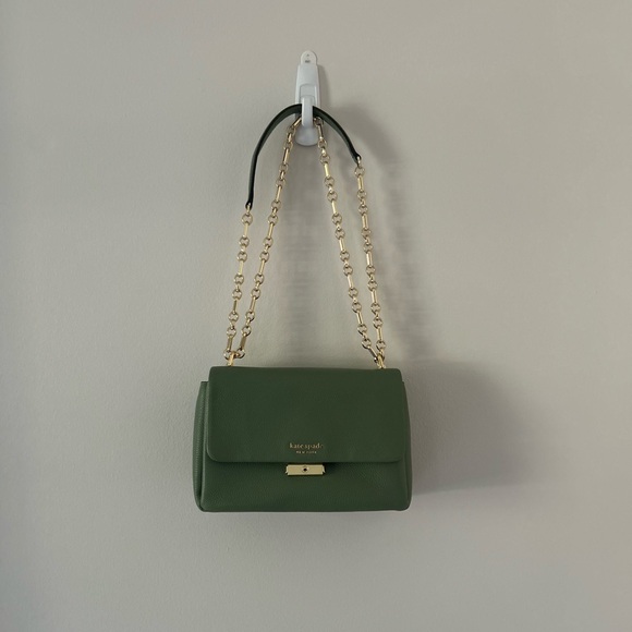Kate Spade Carlyle Green Crossbody Bag with Gold Chain - Picture 1 of 16